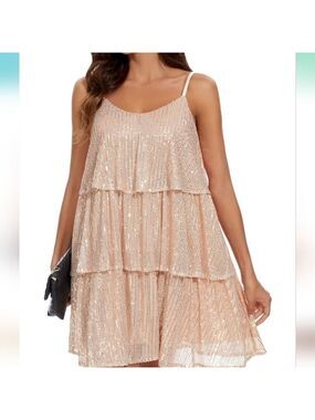 FANSI NOVA Women's Glitter Sequin Dress NWT Size M 6-8